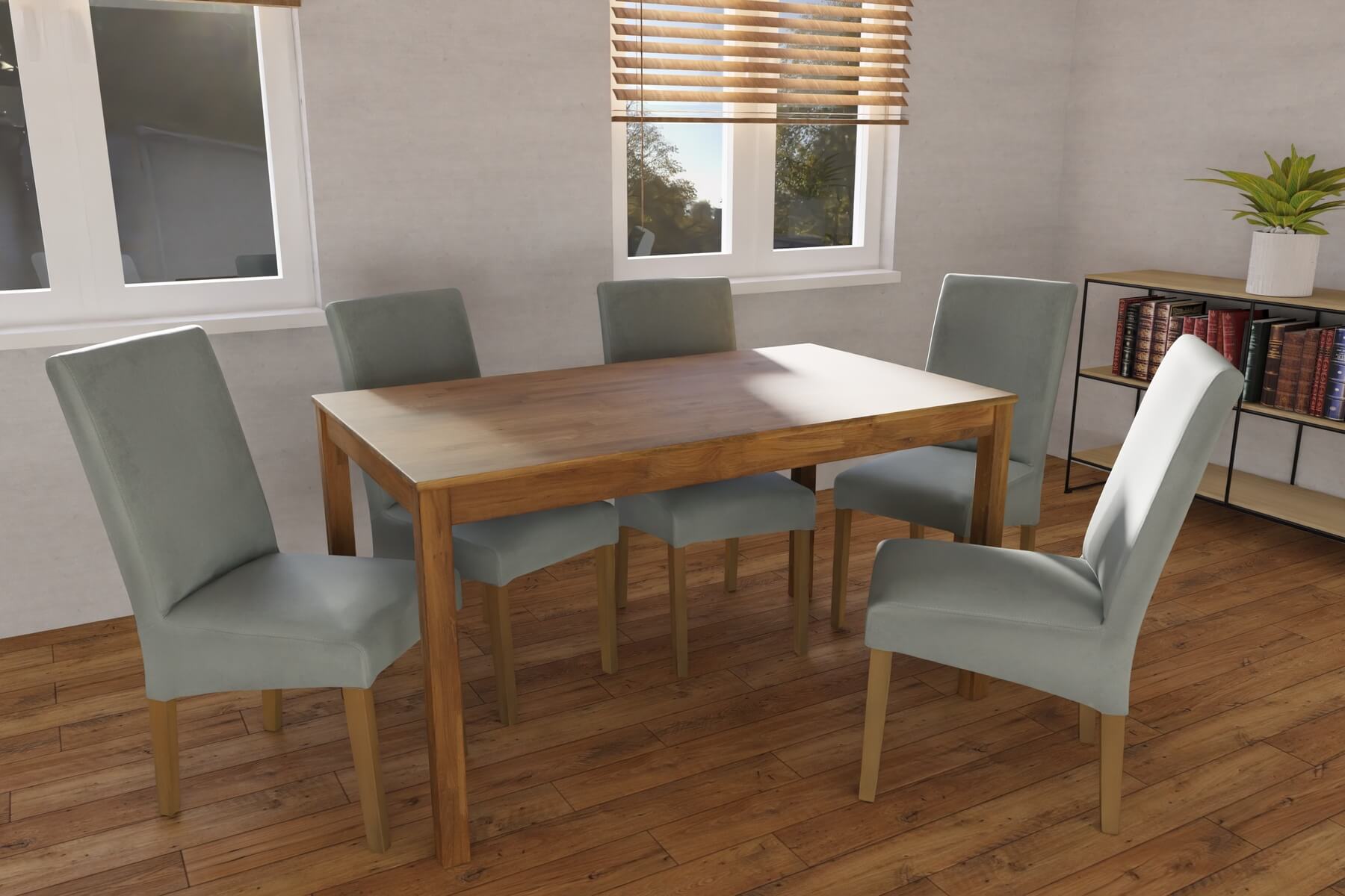 Prostokątny stół dębowy Garda 160x90 z metalowymi nogami